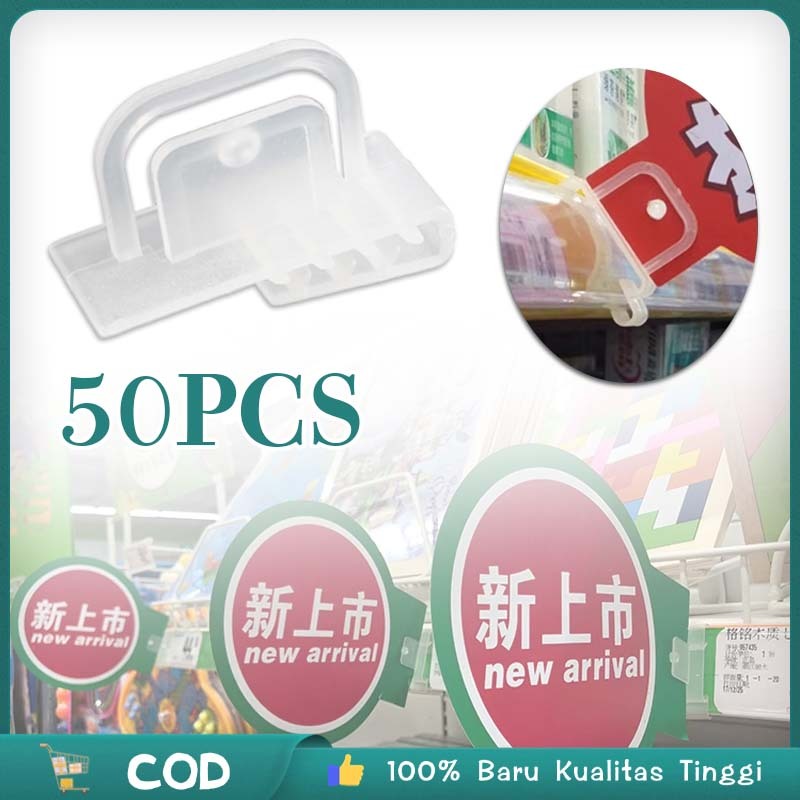 

50pcs Clip On Pop Lengkung Pvc Klip Gigi Lurus Penjepit Label Harga Clip On Penjepit Kertas Jepit Harga