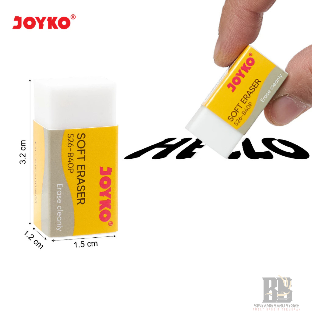 

D3W! [HARGA 1 PAX] JOYKO - SOFT ERASER PUTIH / HITAM - ISI 40 PCS