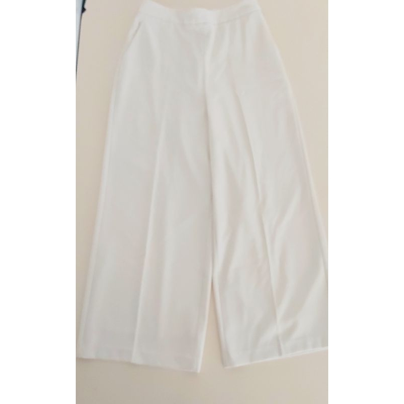 CELANA KULOT PANJANG  WANITA KOREAN STYLE, CELANA KERJA KEKINIAN WARNA PUTIH TULANG PRELOVED
