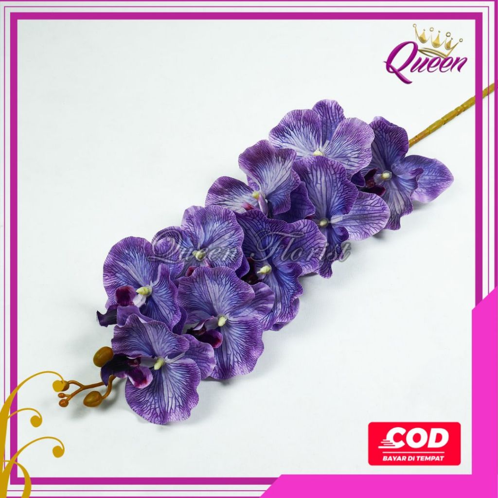 Bunga Anggrek Bulan Latex X9  - 1 PCS Bunga Anggrek Artificia - Bunga Dekorasi - Bunga Import Murah