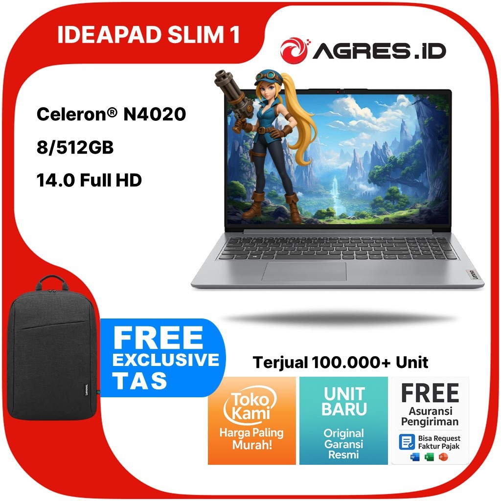 LENOVO IDEAPAD SLIM 14 N4020 8GB 256GB/512GB W11+OHS 14.0 2Y PREM GRY/GLD -46ID