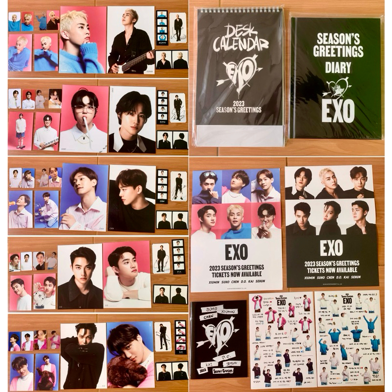 (ready stok) sg23 OFFICIAL xiumin suho chen ktungsoo kai sehun diary calendar follde poster mini bro