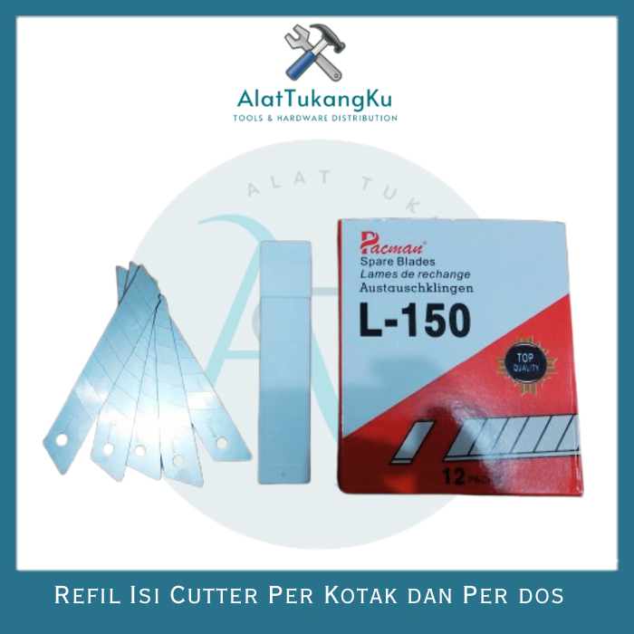 

Refill Isi Cutter Besar Pacman L-150 1 Dus Isi 12 Pack / Grosir Pisau Katter