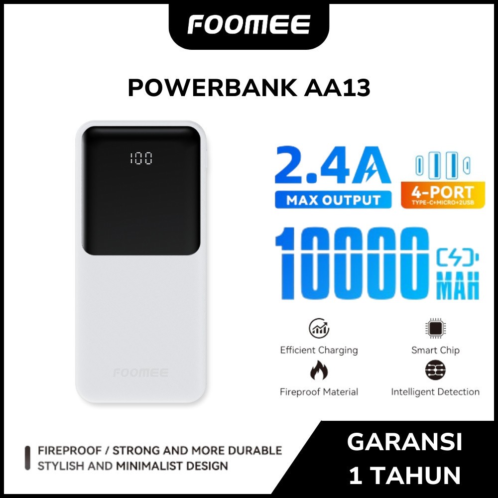 Powerbank Foomee AA13/AA11/FP107/AA23/AA17 10000mAh-20000mAh PO Fast charging 22.5-60W