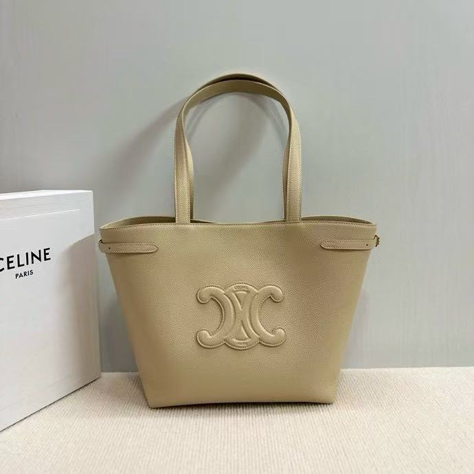 CELINE Triumphal Arch Tote Bag Single Shoulder Handbag Apricot 118233