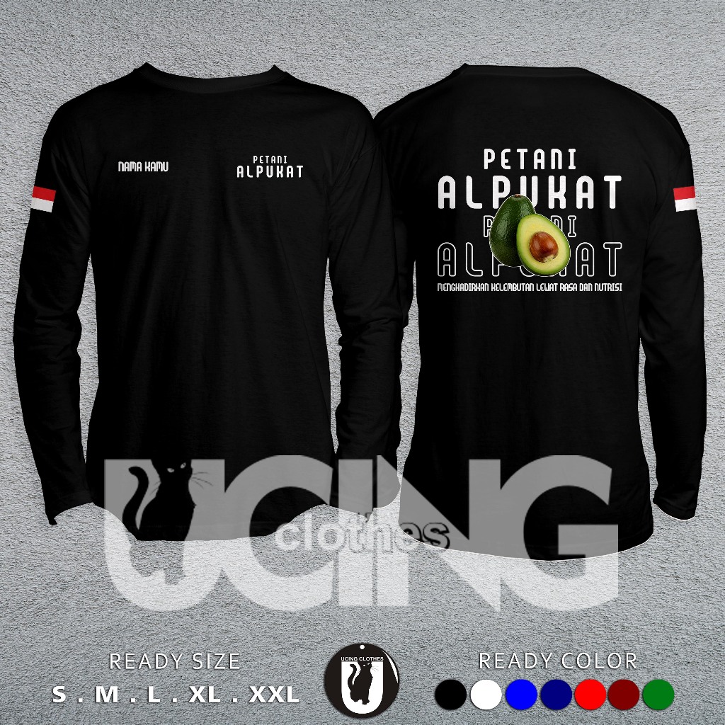 Kaos Baju Petani Alpukat Gratis Nama Lengan Panjang Kaos Distro