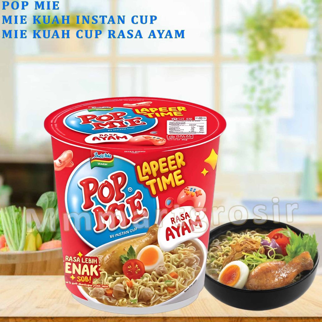 

Pop Mie / Mie Kuah Instan Cup / Mie Kuah Cup Rasa Ayam / 75gr