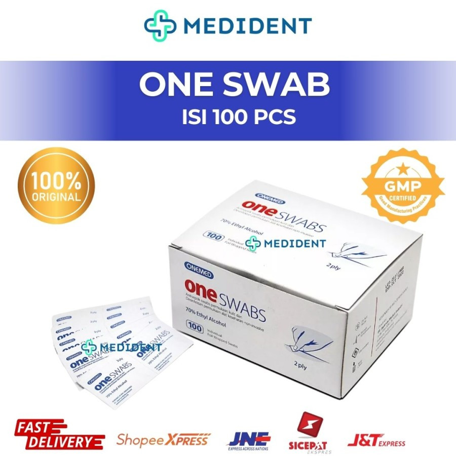 One Swab / One Swab TISSUE ALKOHOL isi 100 pcs / Oneswabs / Alkohol Swab / Kapas Alkohol