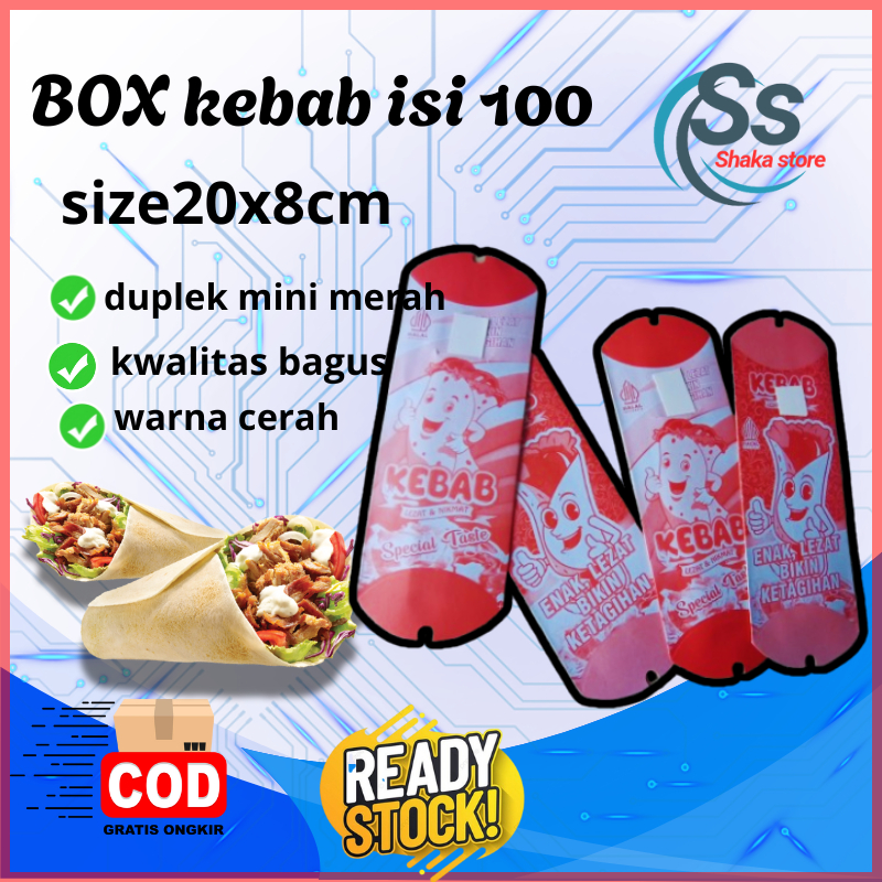 

Bungkus Kebab Duplek Mini Ukuran 20x8 cmKertas Bungkus Kebab Duplek 20x8 cmKemasan Kebab MiniKertas Kebab Mini box kebab