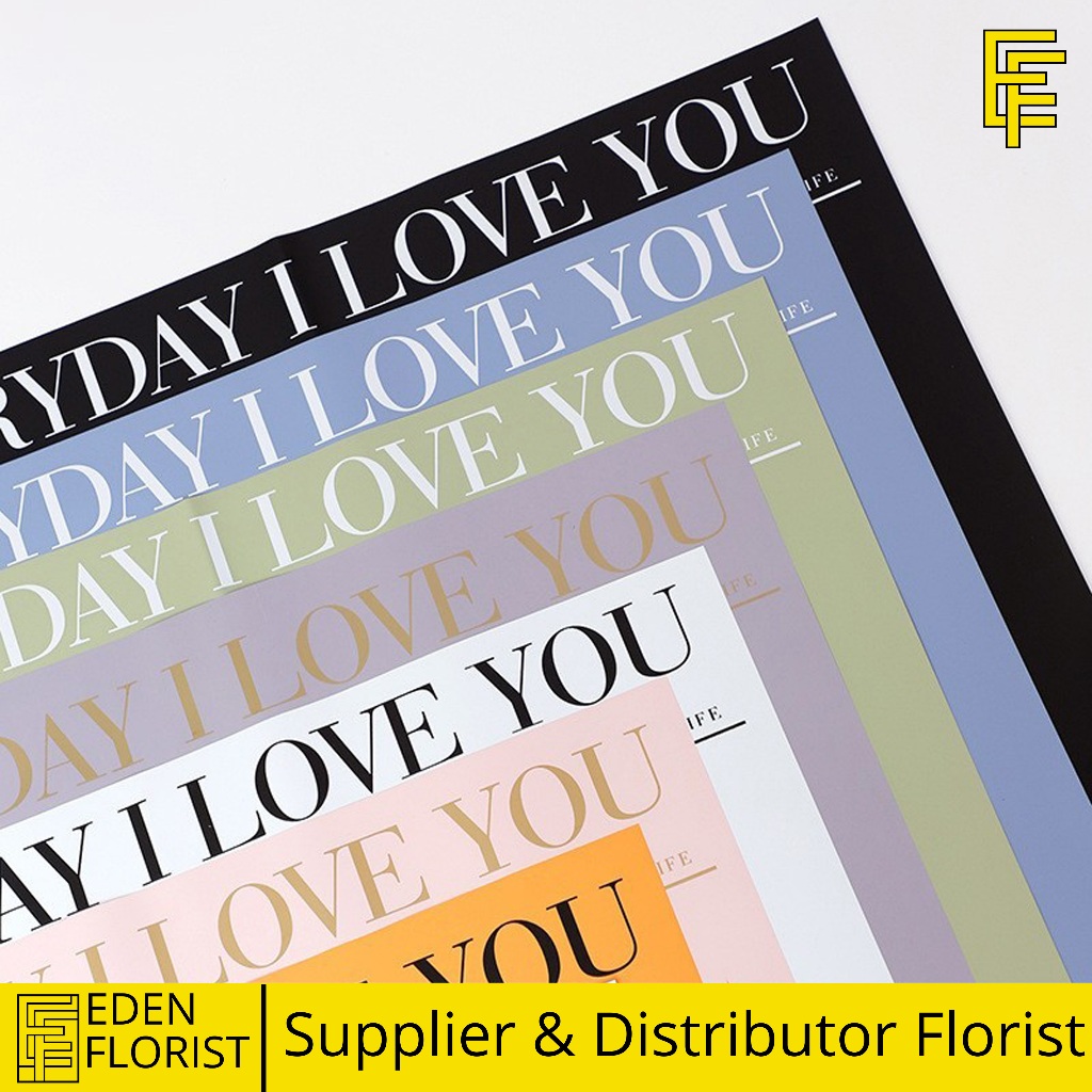 

20 Lembar Kertas Buket Bunga Valantine Flower Wrapping Cellophane Everyday I love you Ecer COD KB6109
