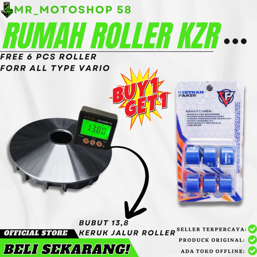RUMAH ROLLER VARIO BUBUT DRAJAT 13,8 KERUK JALUR ROLLER PULLEY CUSTOM RUMAH ROLLER KZR BUBUT 13,8