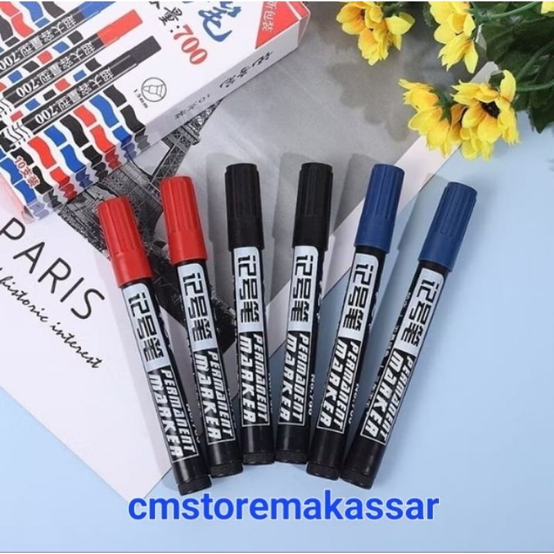 

Spidol Permanen Tahan Air Waterproof Permanent Marker Alat Tulis Kantor Warna Hitam Merah Biru