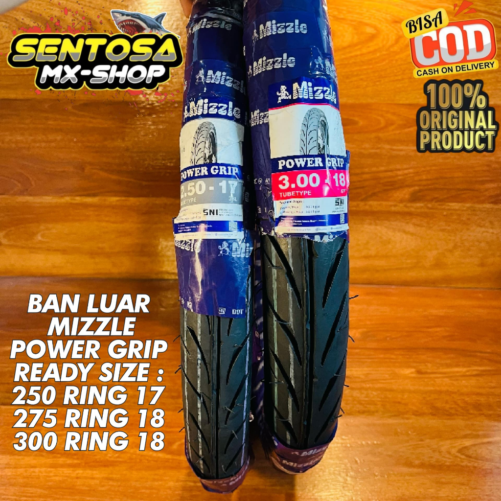 BAN LUAR MIZZLE POWER GRIP 250 RING 17 | 275 RING 18 | 300 RING 18 HARGA SATUAN