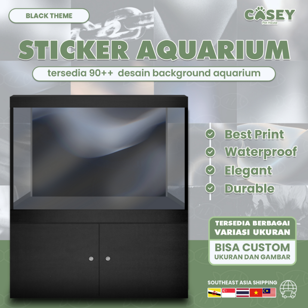 STIKER AKUARIUM / BACKGROUND AQUARIUM HITAM