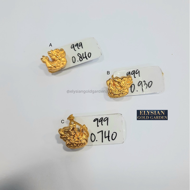 Charm Emas Mini Naga Gelang Tali