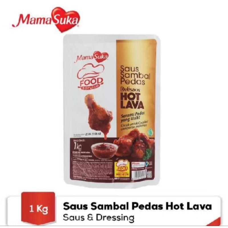 

Mamasuka-saus sambal-hot lava-1kg-pedas-hot-saus&dressing-delisaos