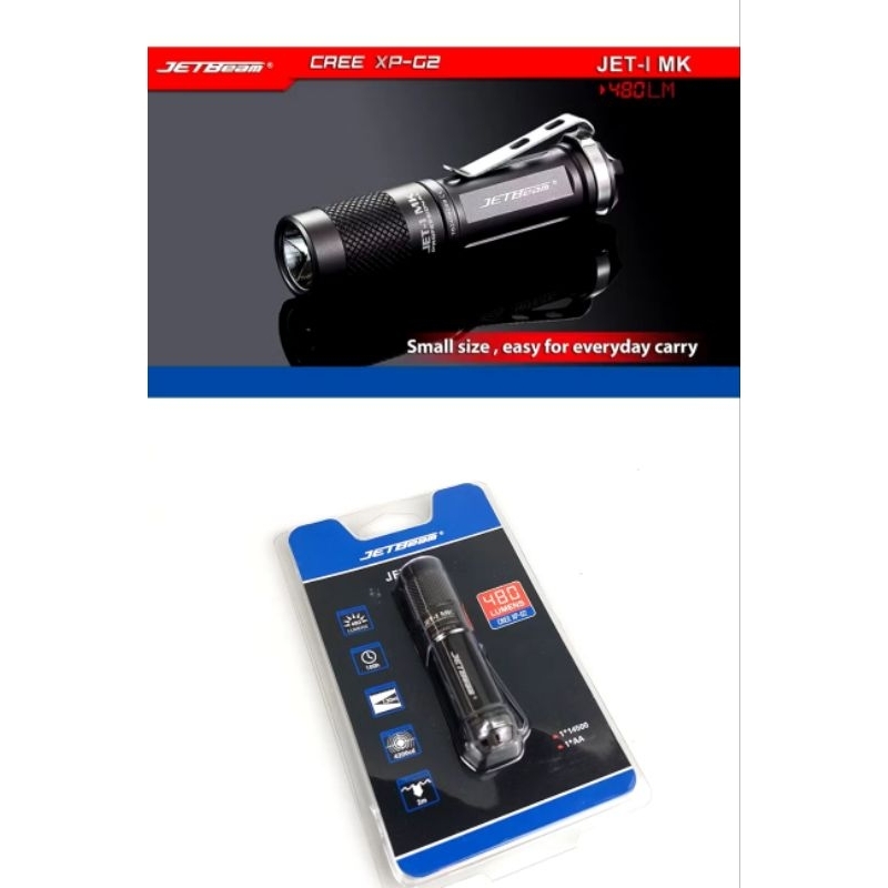 Senter Mini Jetbeam MK1 AA 480 Lumens