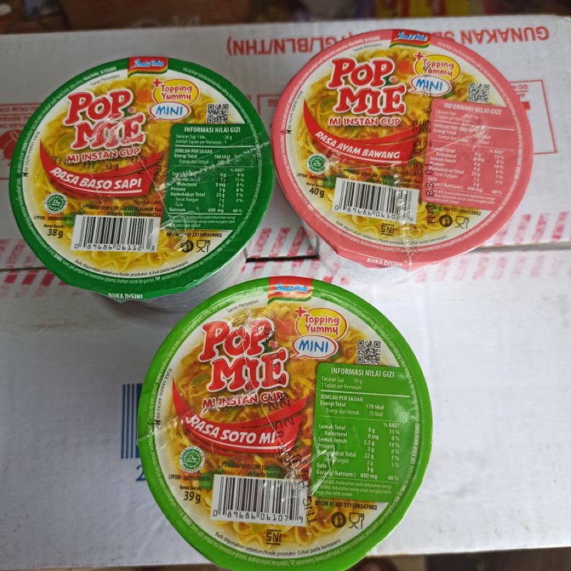

Pop mie All varian Soto ayam dan baso