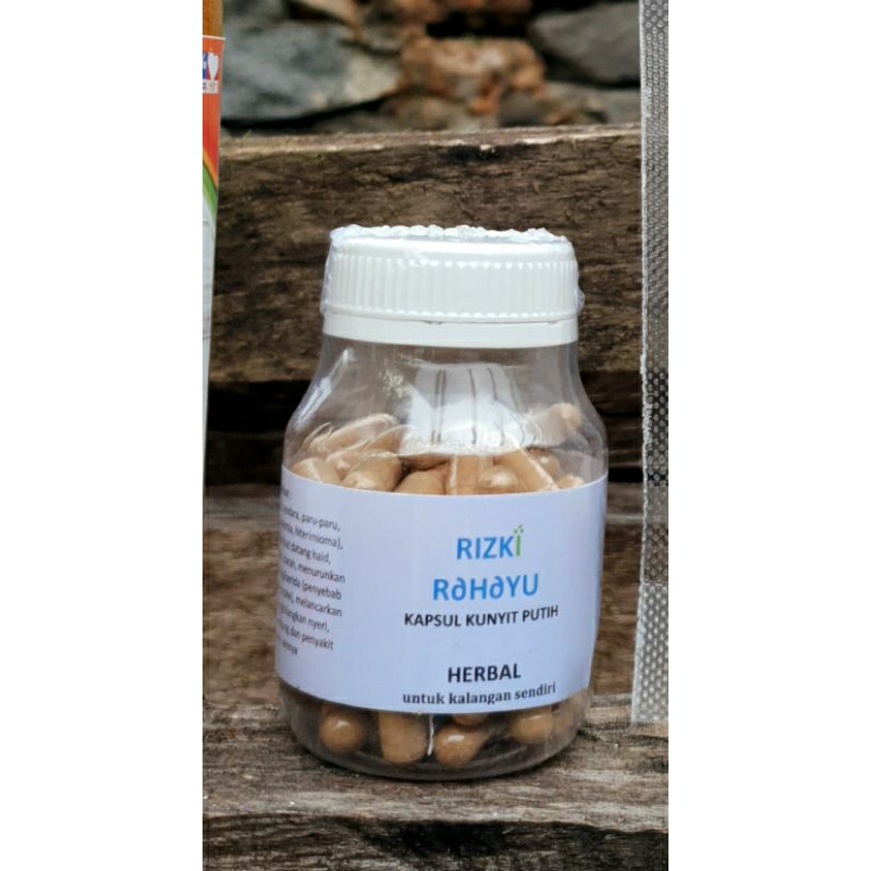 

Kapsul Kunyit Putih Serbuk Curcuma Zedoaria Rose herbal alami
