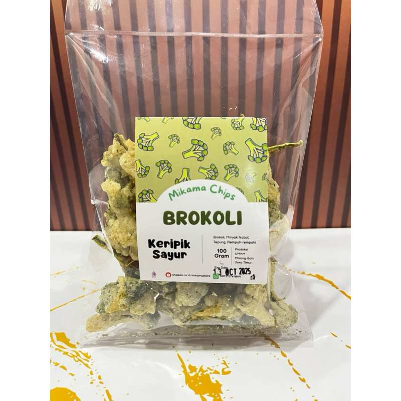 

[Mikama Chips] Keripik Brokoli/Keripik Sayur Brokoli/Keripik Oleh-oleh khas malang/keripik malang