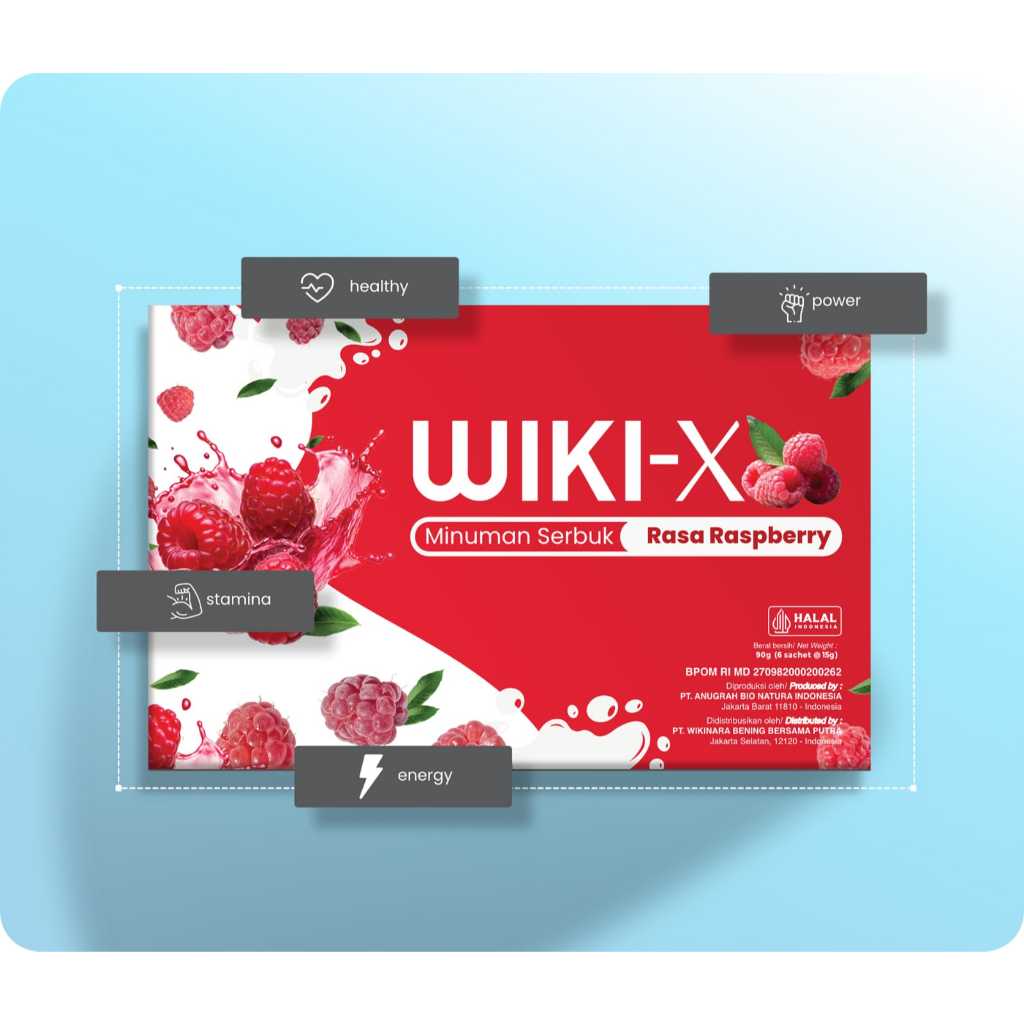 

WIKI-X WIKINARA 1 BOX ISI 6 SACHET MINUMAN SERBUK RASA RASPBERRY ORIGINAL