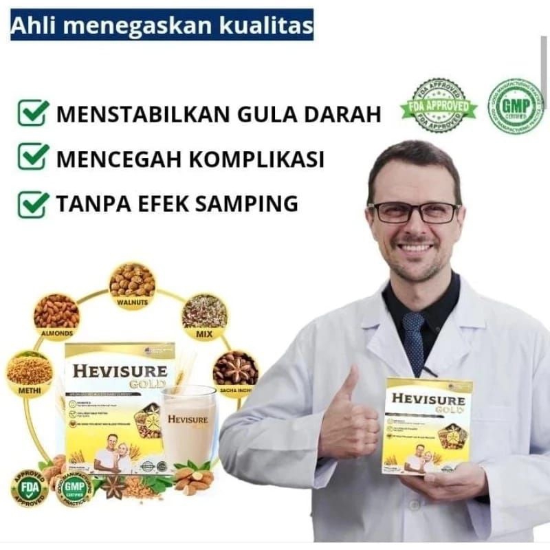 

Paket 2 Box Hevisure Gold Milk - Susu Obat Diabetes Dan Kencing Manis Isi 12 Sachet