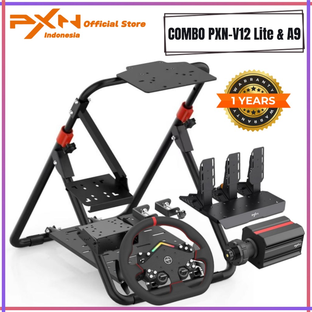 COMBO PXN V12 LITE Steering Wheel with PXN A9 Wheel Stand