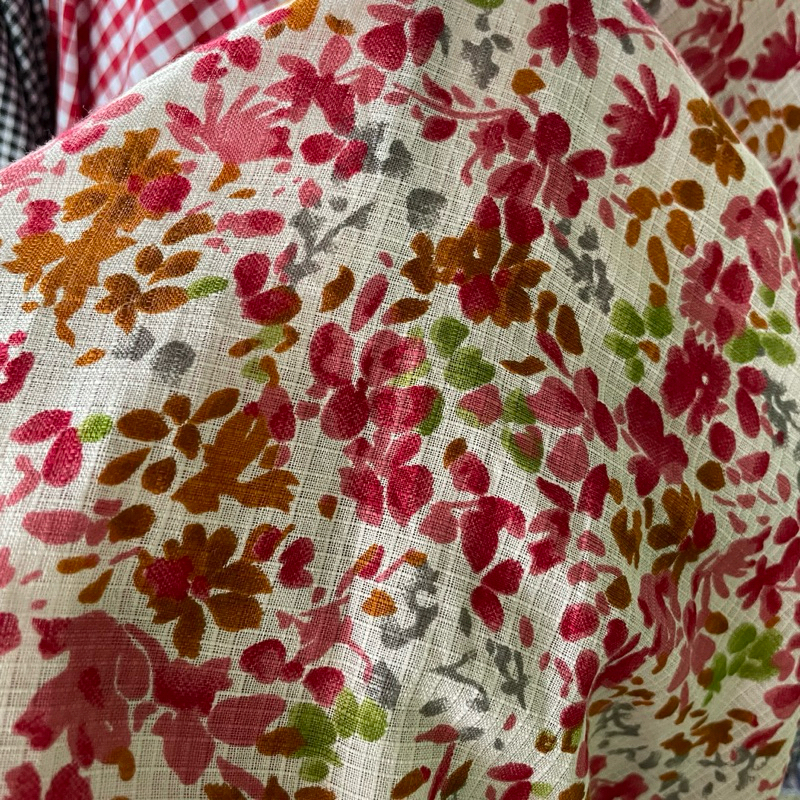 kain katun motif bunga impor - kain katun korea - kain katun linen slup - kain katun orginal - kain 