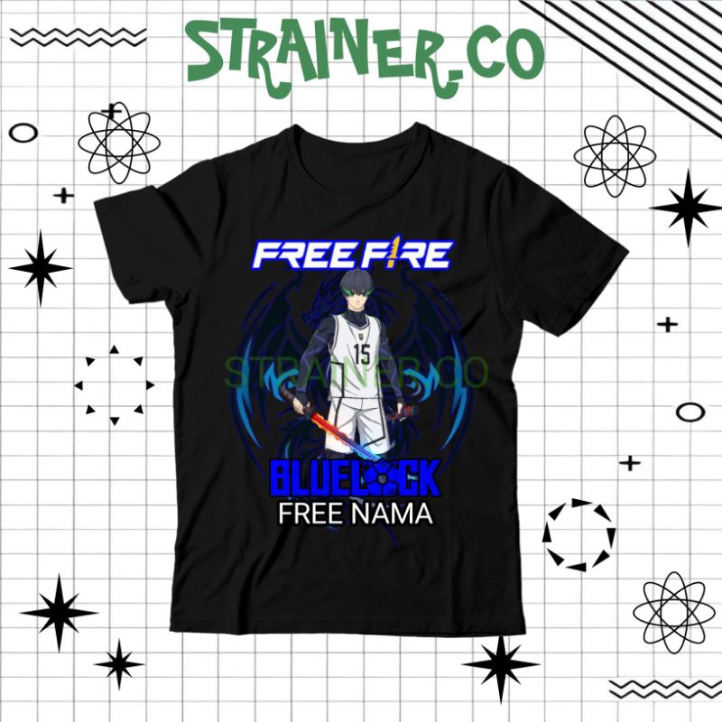 (BISA COD) Kaos Anak FF FREE FIRE BUNDLE SULTAN BLUE LOCK ISAGI - Baju Anak Laki-Laki FF FREE FIRE B