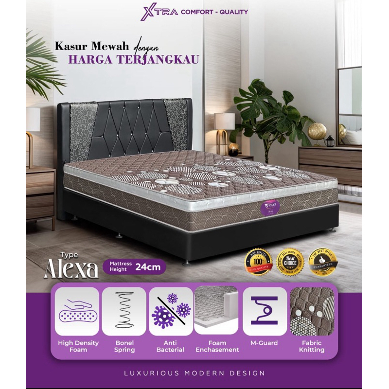 Set springbed violet 5kaki dan 6kaki