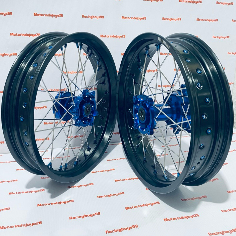 VELG SET SUPERMOTO EXPEDITION CNC CRF 150 L 300 350 RING 17