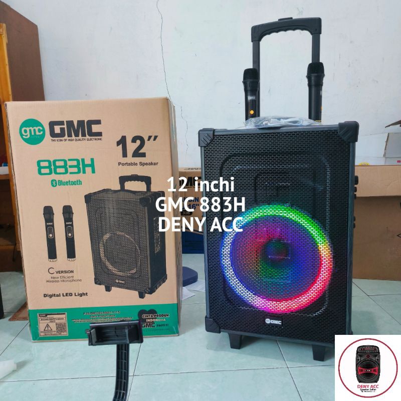 12 inchi SPEAKER BLUETOOTH KARAOKE GMC 883H FREE MIC WIRELESS 2
