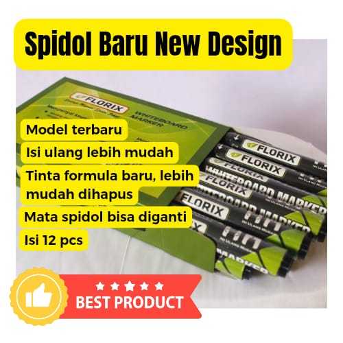 

Spidol Whiteboard FLORIX NEW DESIGN Isi 12 - Spidol Florix Spidol Warna