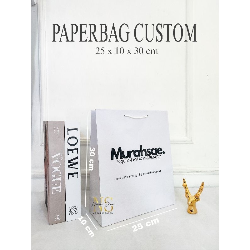 TAS PAPERBAG CUSTOM / paper bag 25 x 10 x 30 cm / Paper bag murah