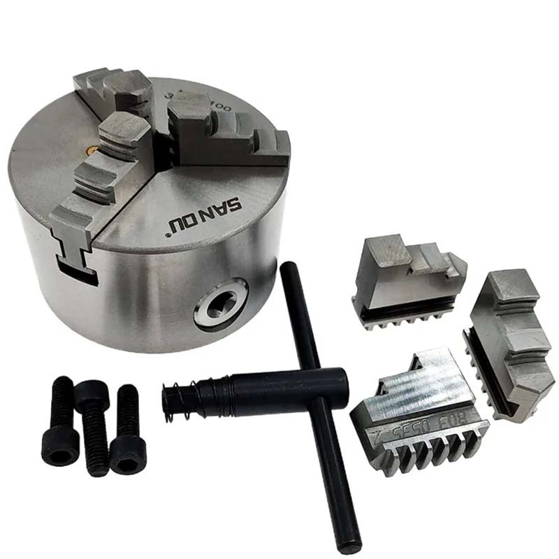 1set Chuck Mesin Bubut Chuk Bubut Chuck Bubut Cekam Mesin Bubut Cuk Bubut 3 Jaw Claw Bubut Cekam