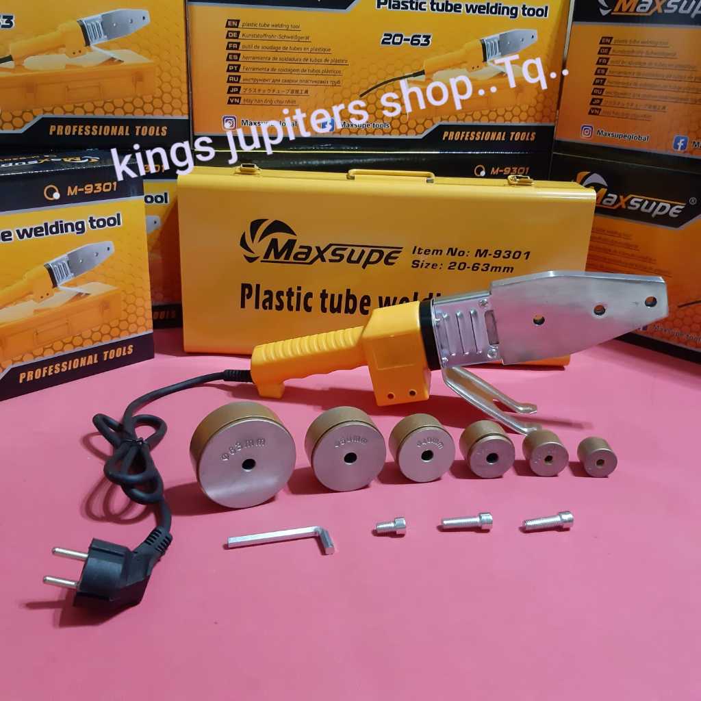 Mesin las pipa 20mm sd 32mm ATAU 63mm  PVC HDPE PPR PLASTIK MAXSUPE atau KAPUSI pipe pemanas