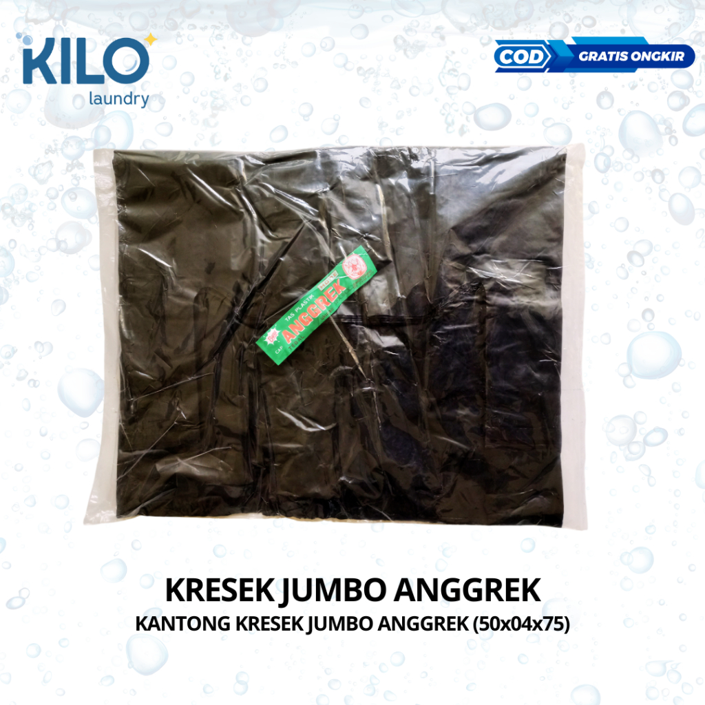 Kantong Plastik Kresek Uk 50x75 Cm Kresek Jumbo Laundry Tebal Warna Hitam