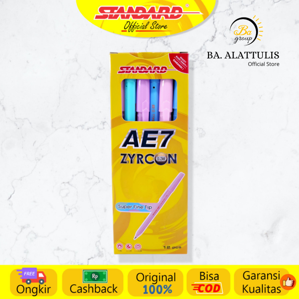 

(ECER) Standard - Pulpen AE7 Zyrconball 0.38 - Hitam - BA.ALATTULIS
