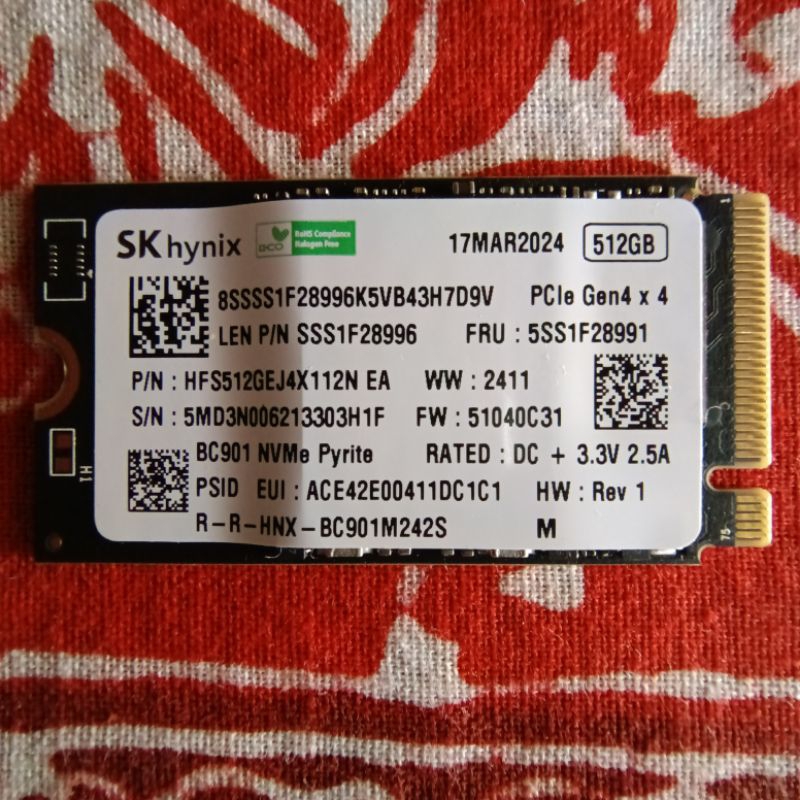 SSD NVMe 512GB PYRITE 2242 COPOTAN LAPTOP