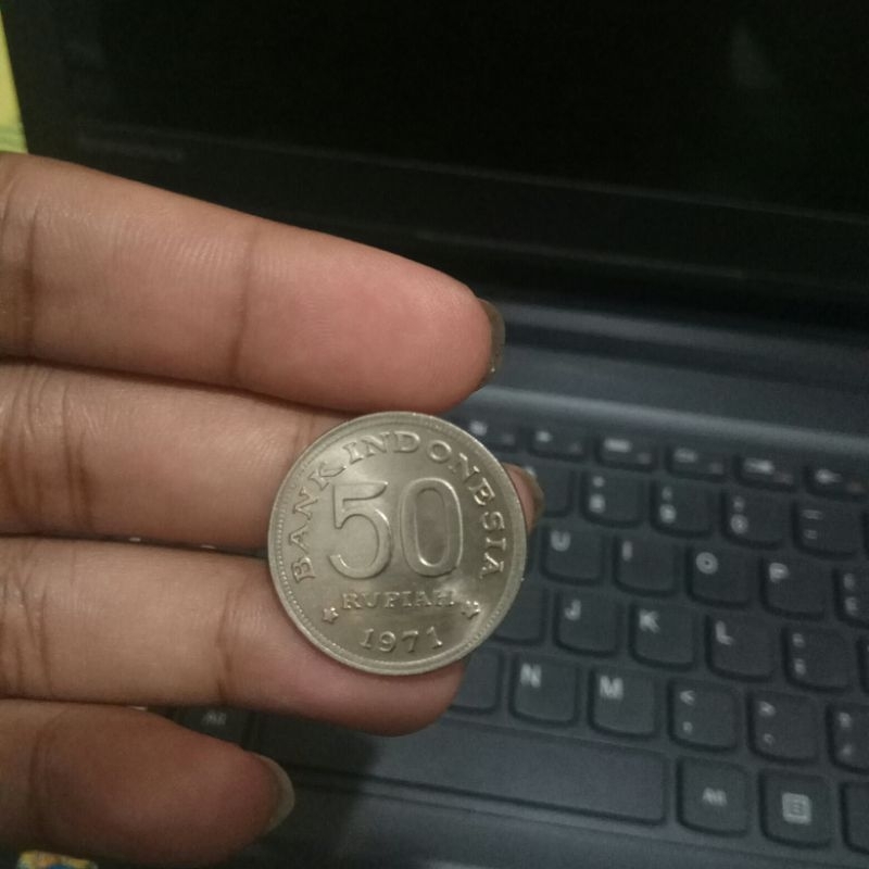 koin kuno 50 rupiah burung 1971
