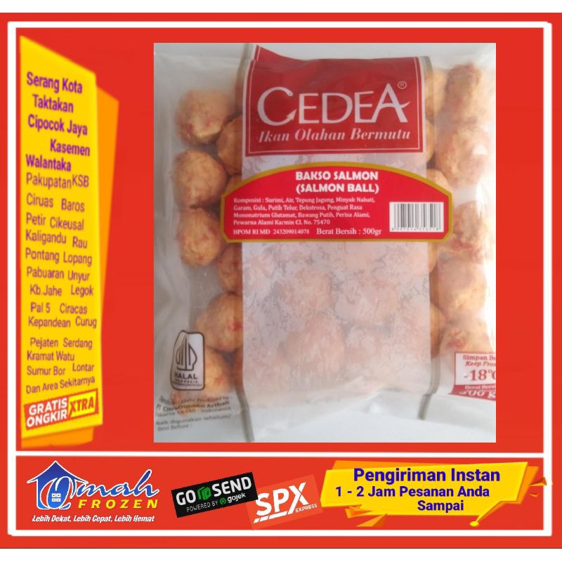 

CEDEA Bakso Salmon 500gr ,Bakso ikan Salmon, Baso, Frozen Serang