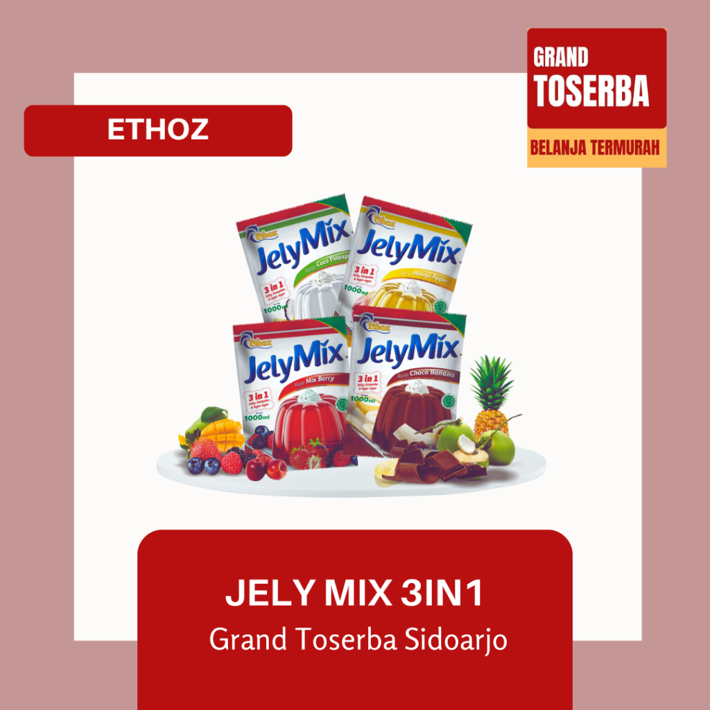 

ETHOZ JELLY MIX 16gr - 50gr / BUBUK JELLY INSTAN / MAKANAN RINGAN