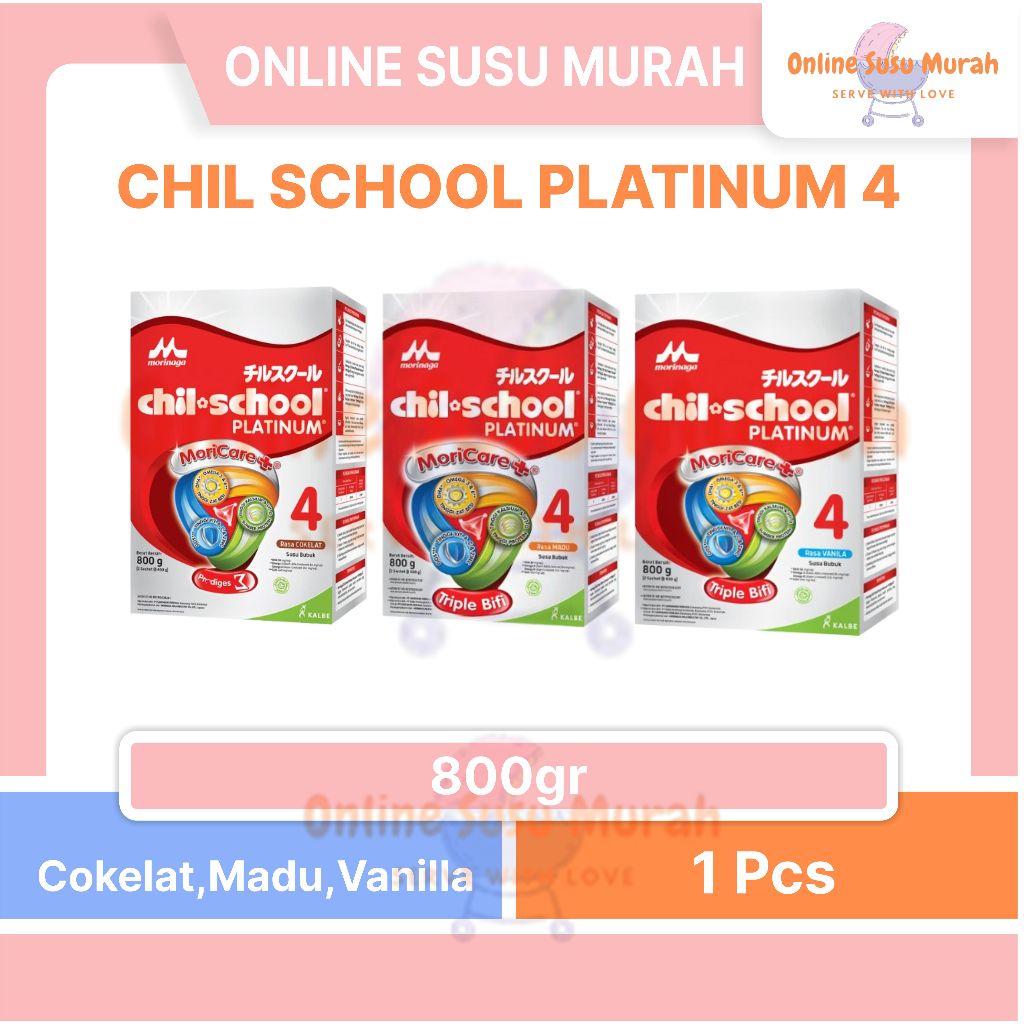 CHILSCHOOL PLATINUM VANILA MADU COKLAT 800 GR CHIL SCHOOL 800GR MORINAGA SSKD