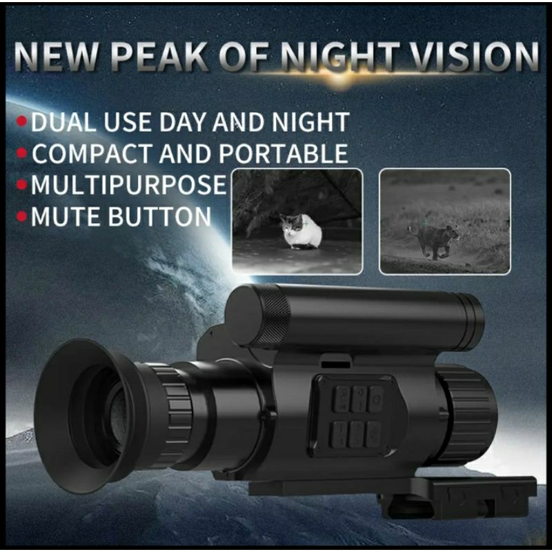 teropong nv075 NV075 Night Vision Monocular 200-400M Infrared Camera Support Photo & Video,50mm Lens