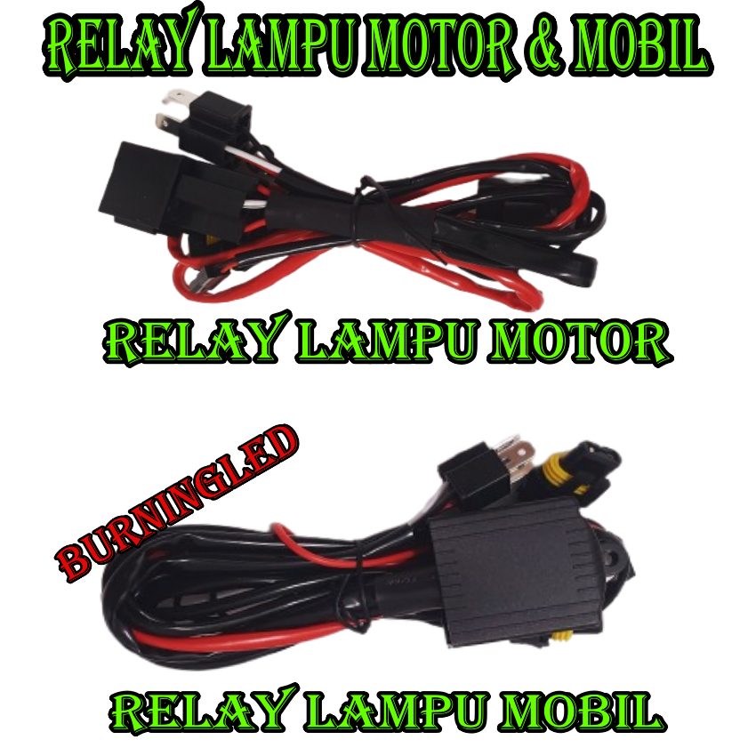ORIGINAL RELAY BILED H4 UNIVERSAL | KABEL MOTOR 1 LAMPU KABEL MOBIL 2 LAMPU RELAY SET BILED 1 LAMPU 