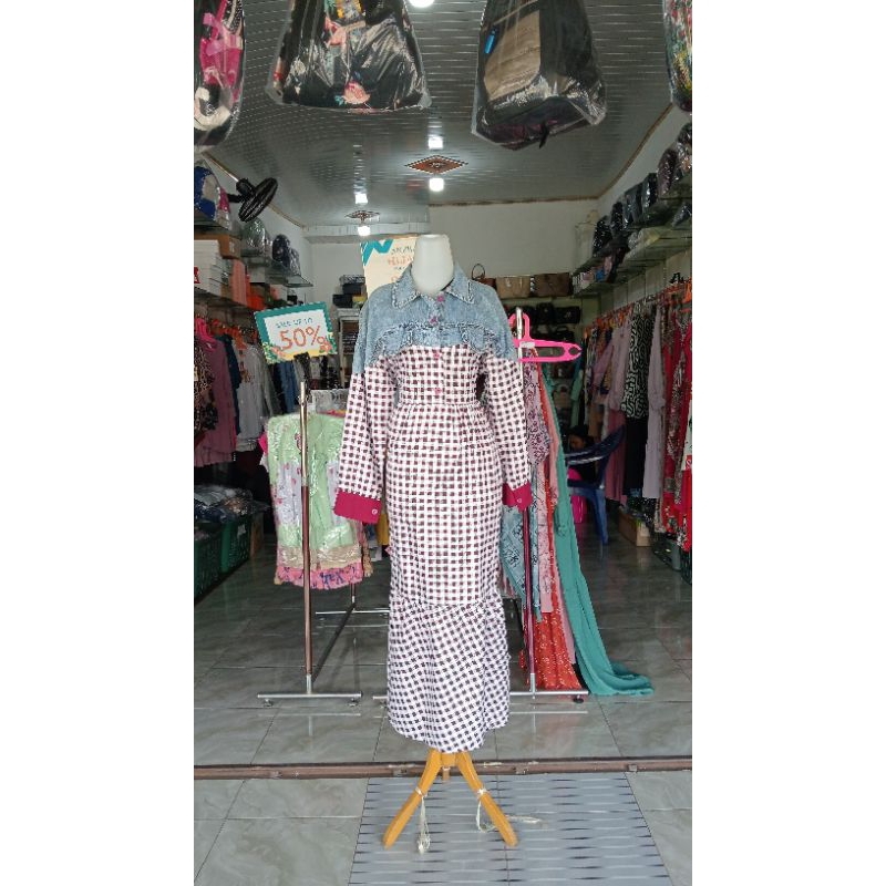 baju gamis kotak"