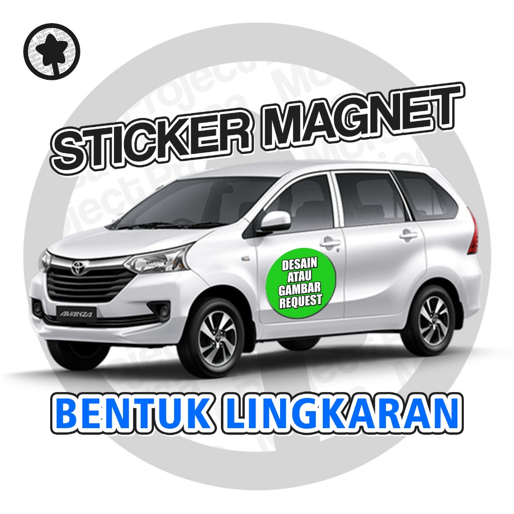 

STIKER MAGNET MOBIL CUSTOM LINGKARAN ADVERTISING | STICKER MAGNETIC SHEET | DESAIN BY REQUEST
