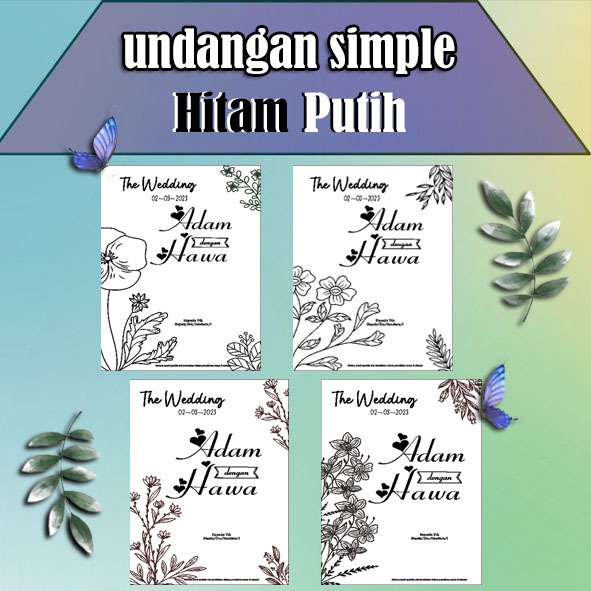 Undangan Pernikahan Lipat Dua Bahan BC 160 GSM / Surat Undangan Pernikahan Unik Murah