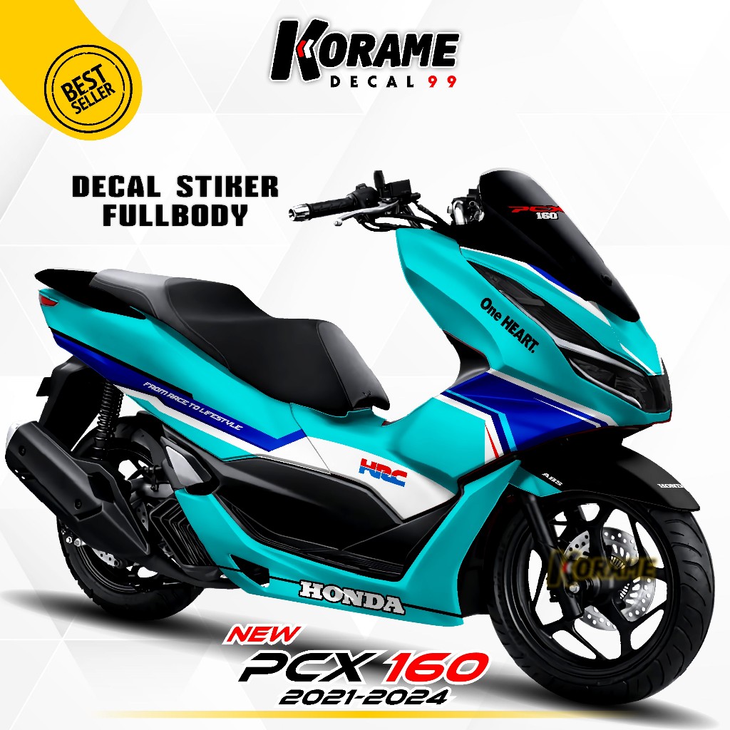 Decal New PCX 160 2021 2022 2023 2024 Motif HRC Warna Tosca Fullbody