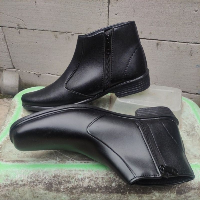 Sepatu pdh pria resleting dinas TNI polri security hitam mm01